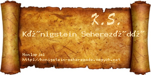 Königstein Seherezádé névjegykártya
